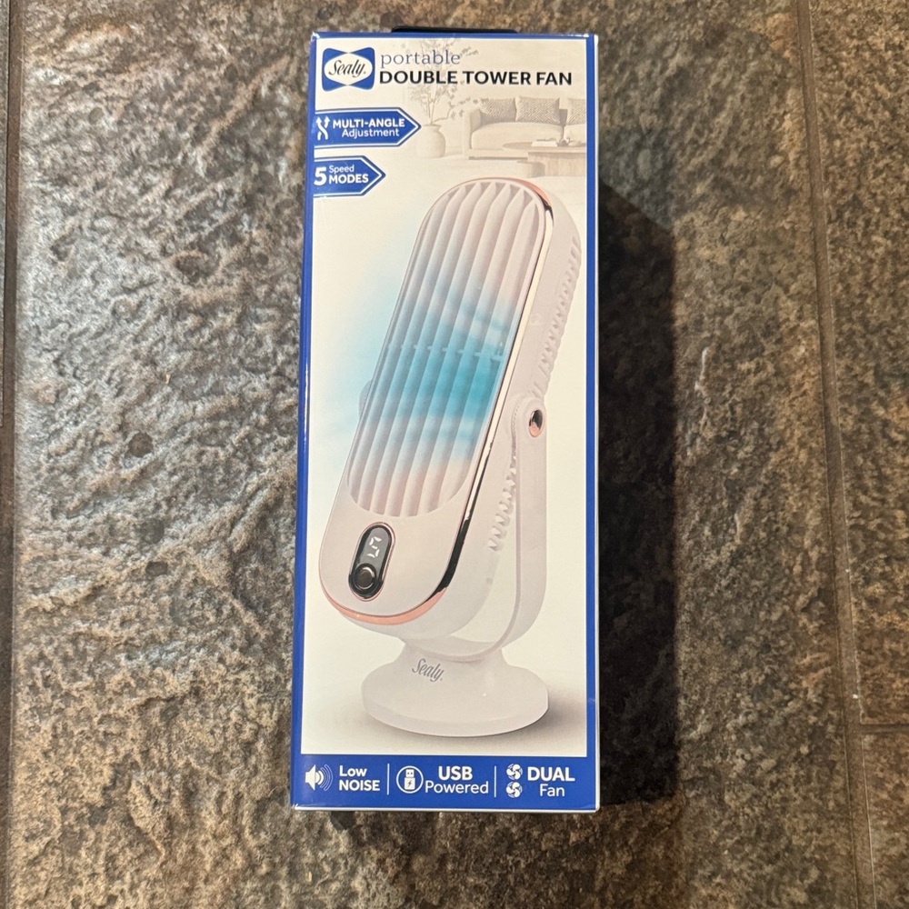 Sealy Portable Double Tower Fan 5 Speed Modes